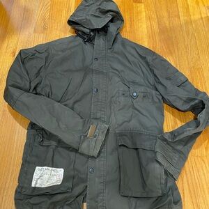 Mens Large dark green Hooded Jacket